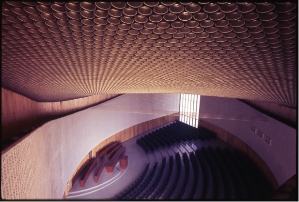 Estonian Communist Party Central Committee building, currently the Estonian Ministry of Foreign Affairs. The so-called "Sprat tin hall". Architects Mart Port, Uno Tölpus, Raine Karp, Olga Kontšajeva.  Courtesy of Estonian Museum of Architecture